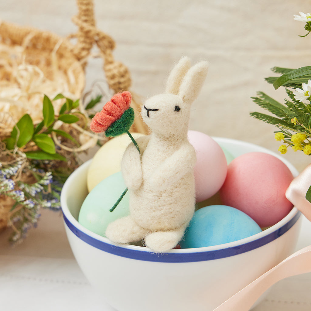 White Bunny with Flower