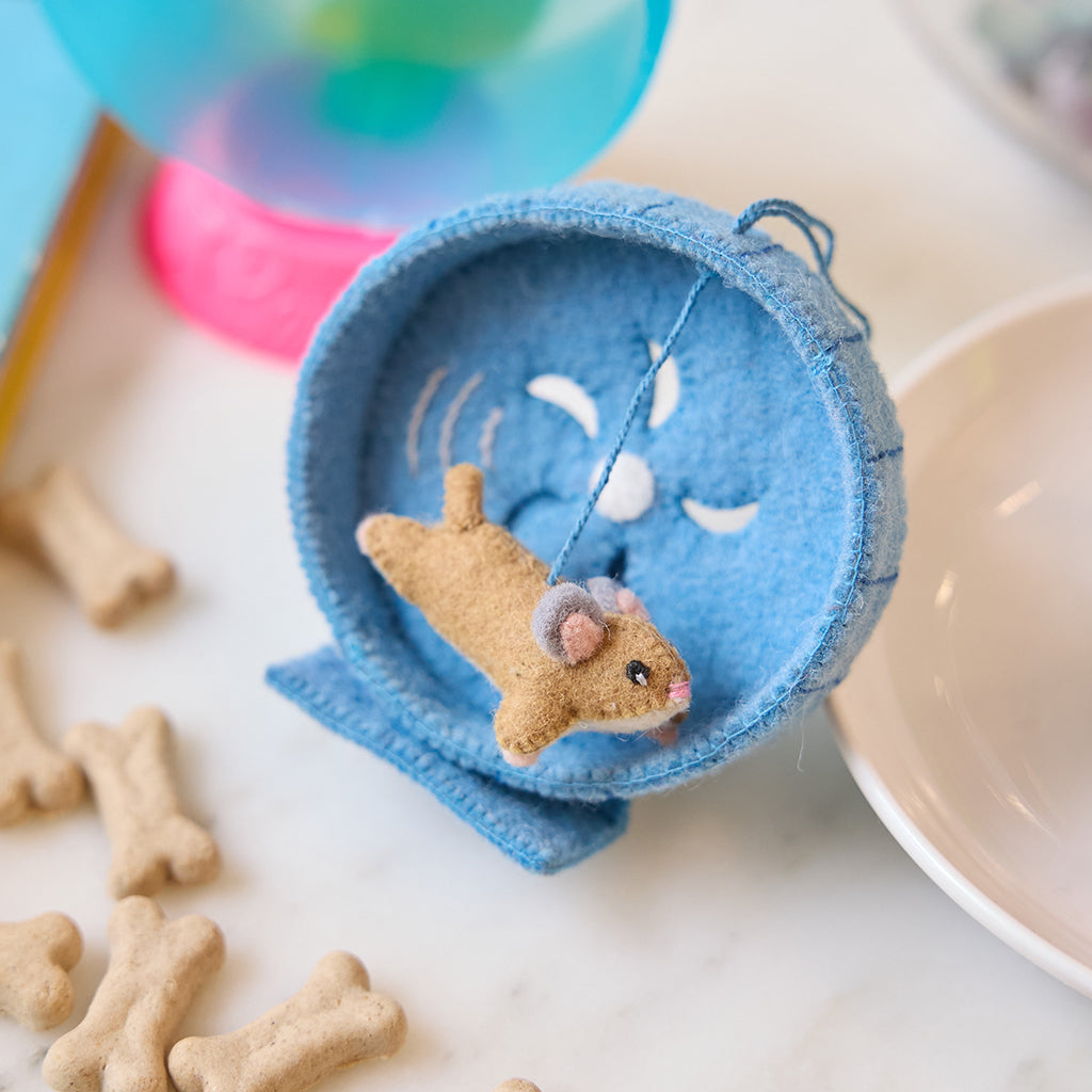 Hamster on Wheel Ornament