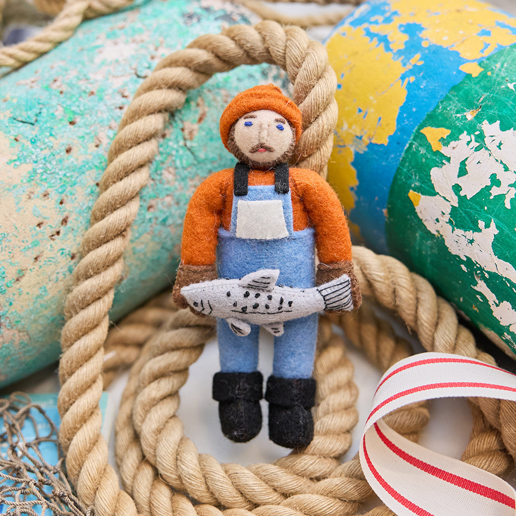 Salmon Fisherman Ornament