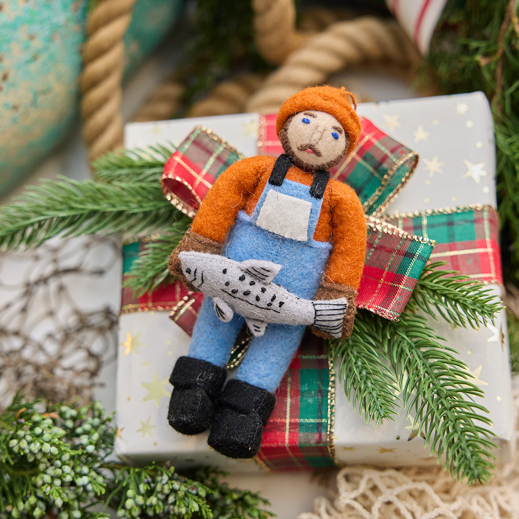Salmon Fisherman Ornament