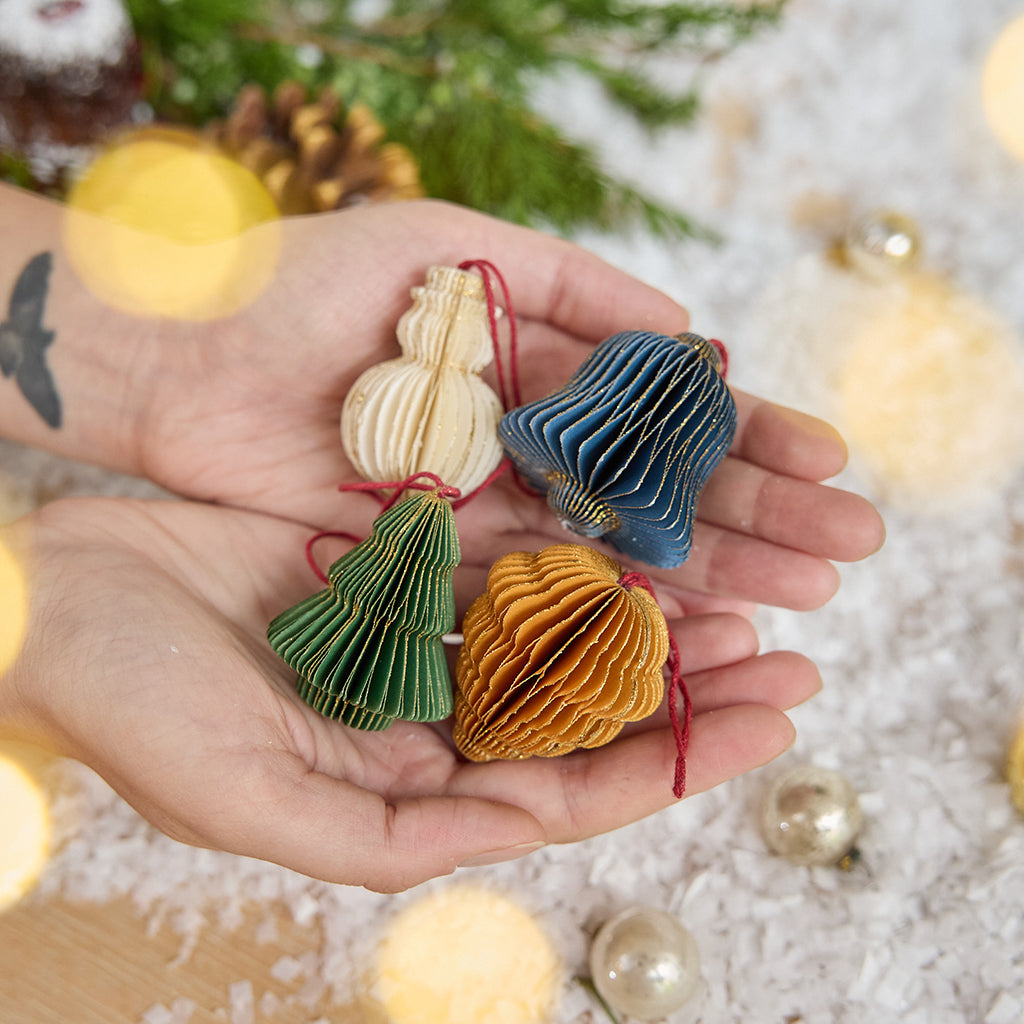 Christmas Honeycomb Paper Ornaments