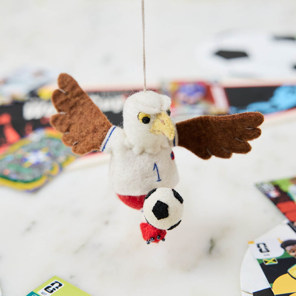 Eagle Playing Soccer Ornament