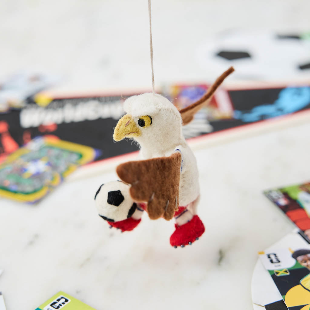 Eagle Playing Soccer Ornament