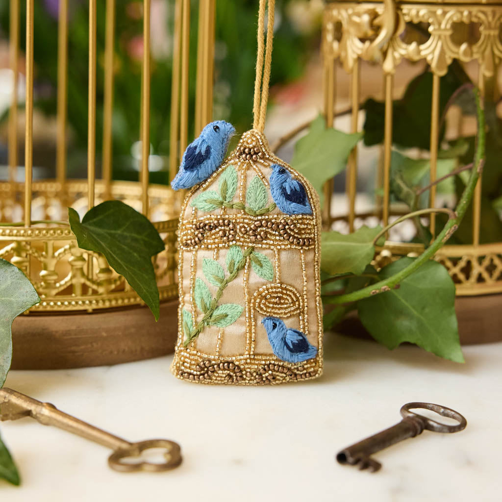 Birdcage Beaded Ornament