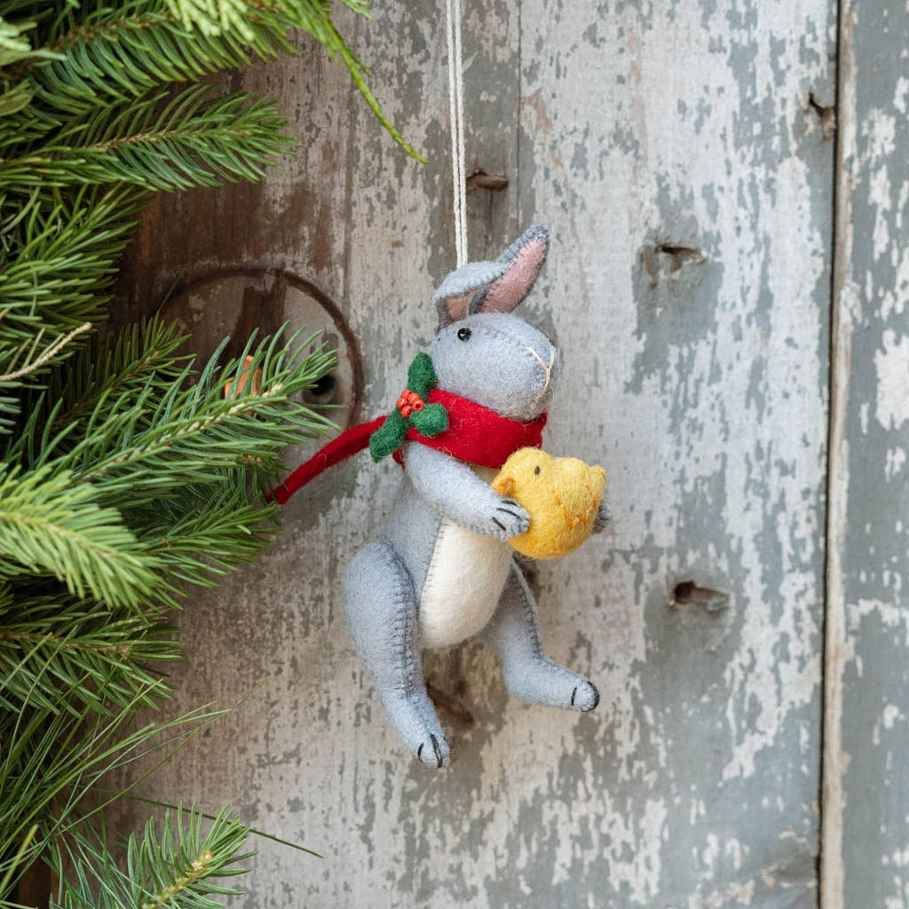 Gray Bunny with Chick