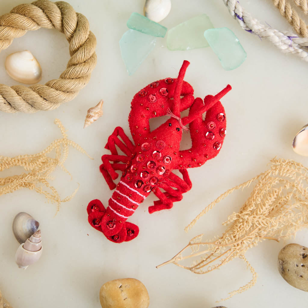 Bejeweled Red Lobster Ornament