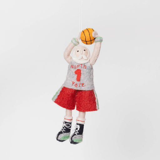 Basketball Santa Ornament