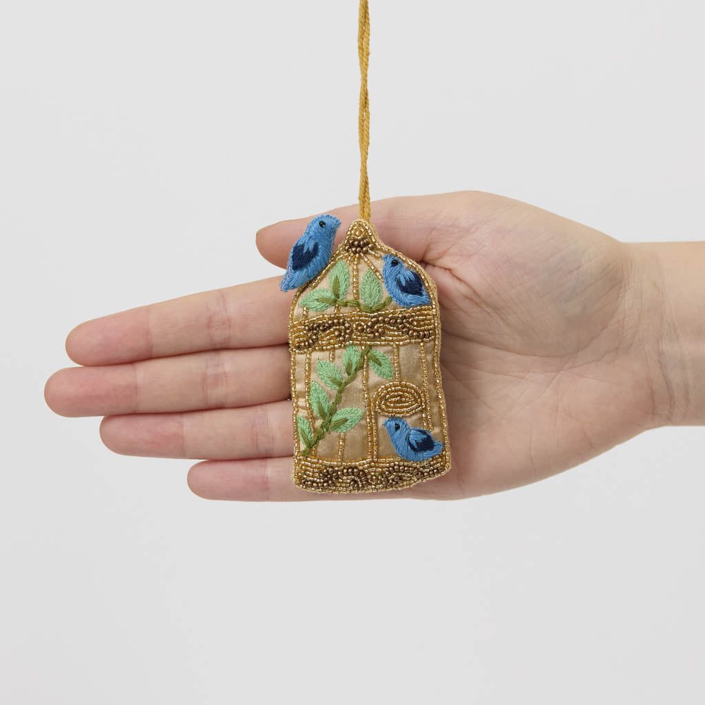 Birdcage Beaded Ornament
