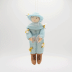Blue Beekeeper Ornament