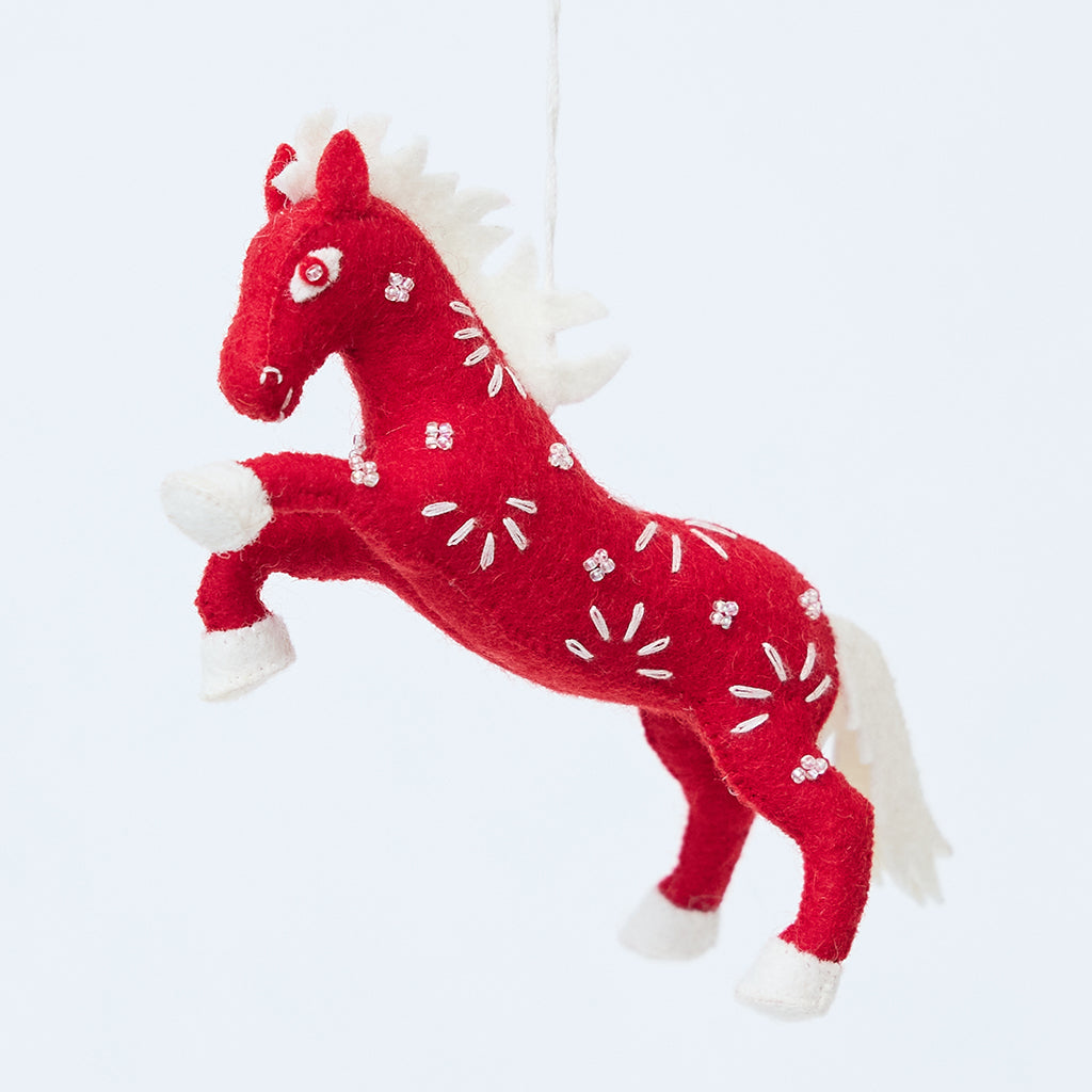 Chinese Red Horse Ornament