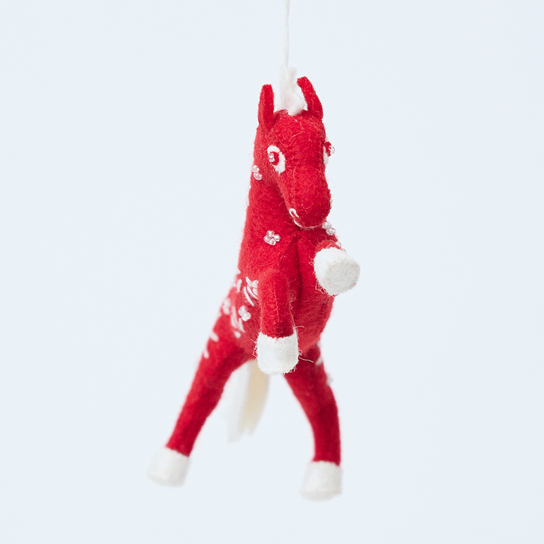 Chinese Red Horse Ornament