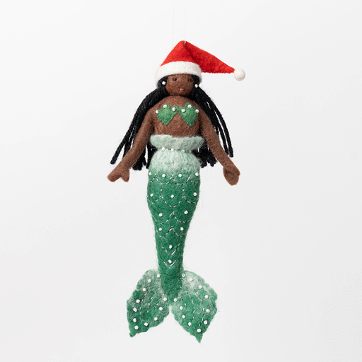 Christmas Mermaid Ornament Brown