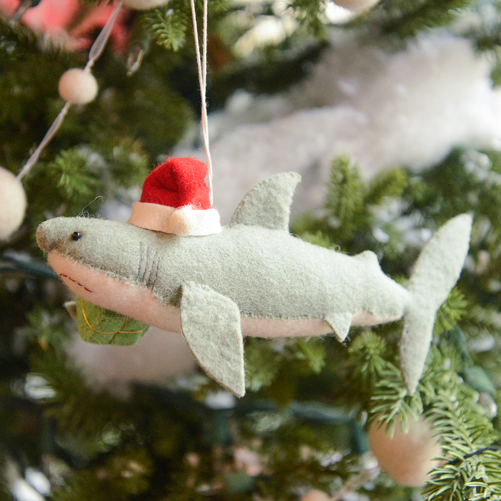 Santa Shark with Gift