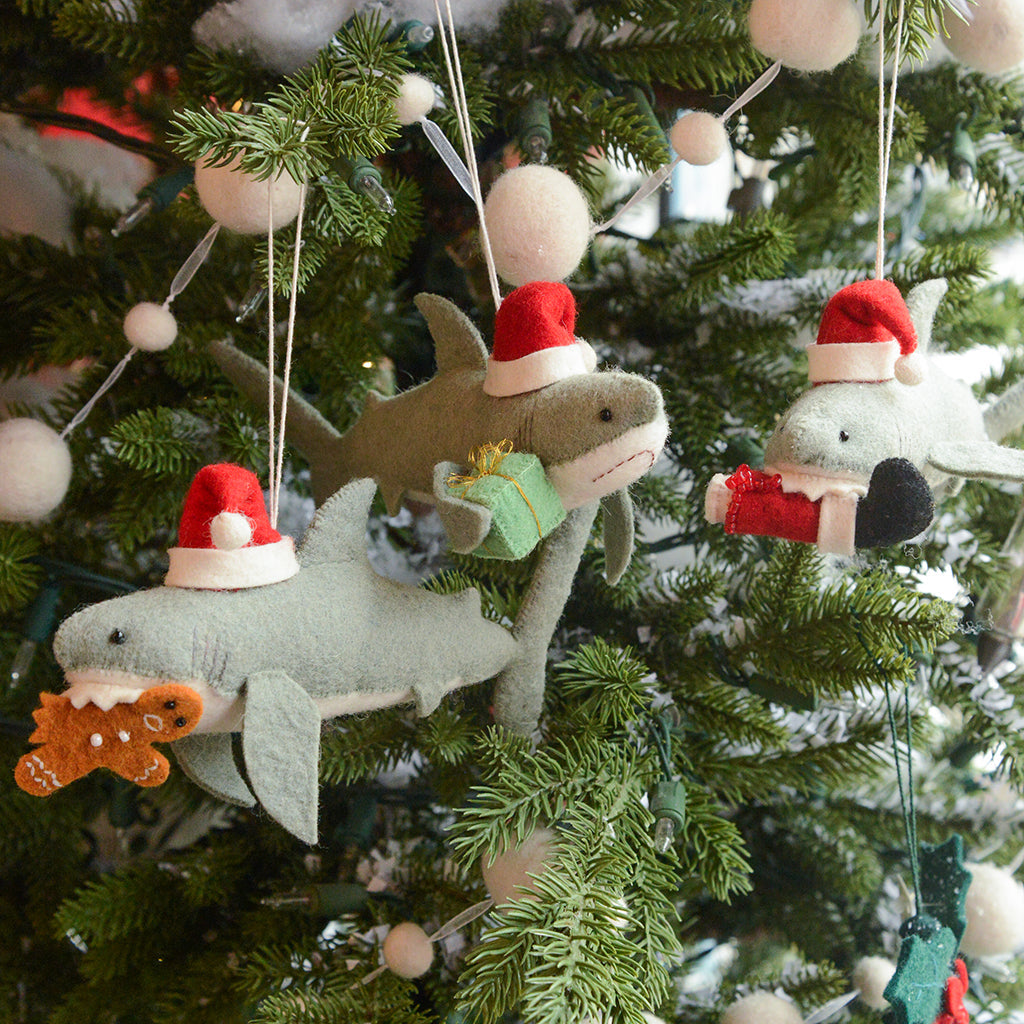 Santa Shark with Gift