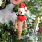 Santa Otter Love Ornament