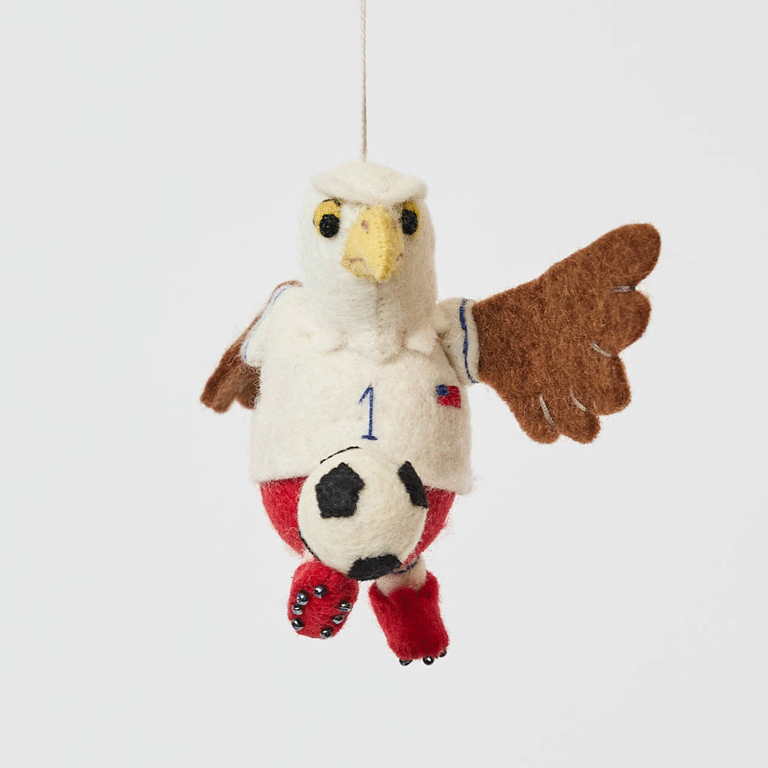 Eagle Playing Soccer Ornament