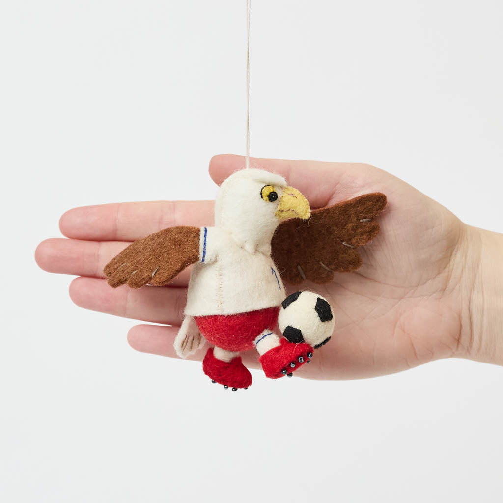 Eagle Playing Soccer Ornament