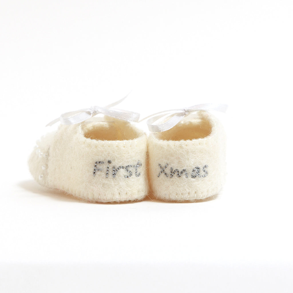 First Christmas Baby Booties