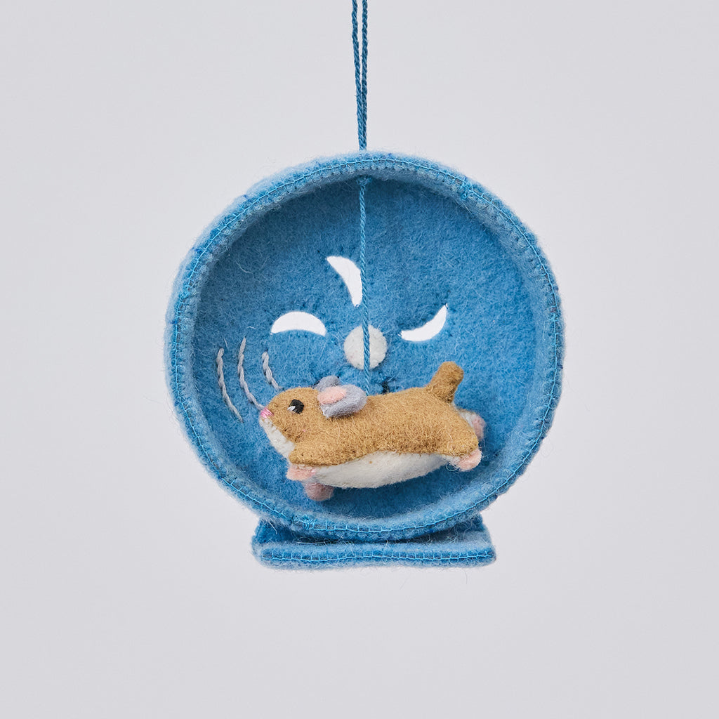 Hamster on Wheel Ornament