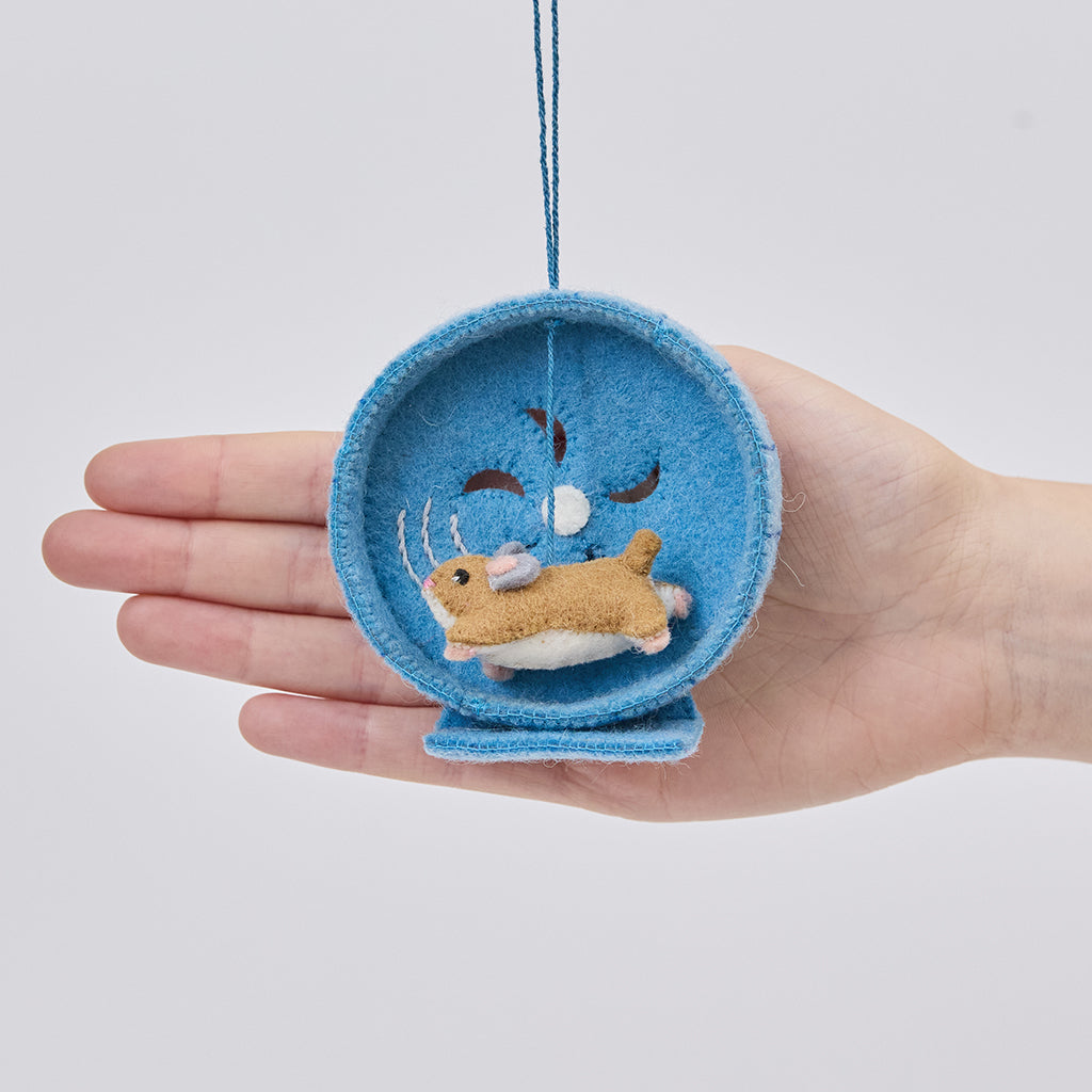 Hamster on Wheel Ornament
