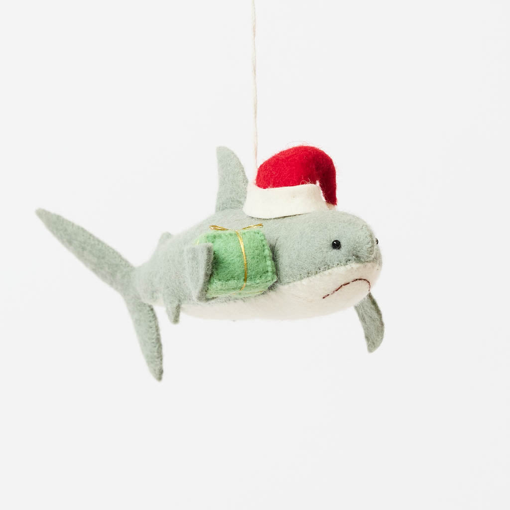 Santa Shark with Gift