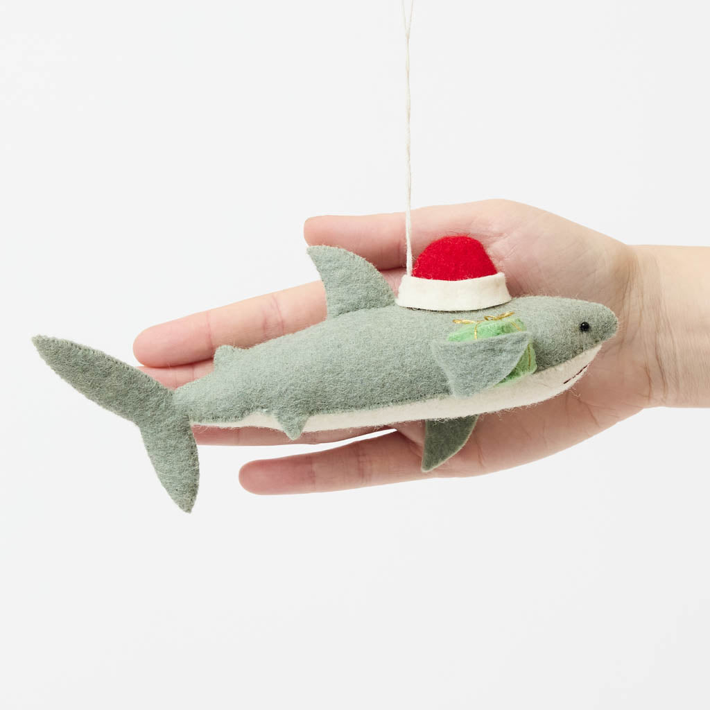 Santa Shark with Gift