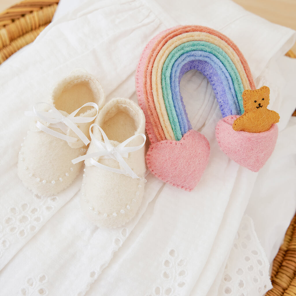First Christmas Baby Booties