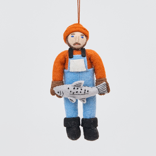 Salmon Fisherman Ornament