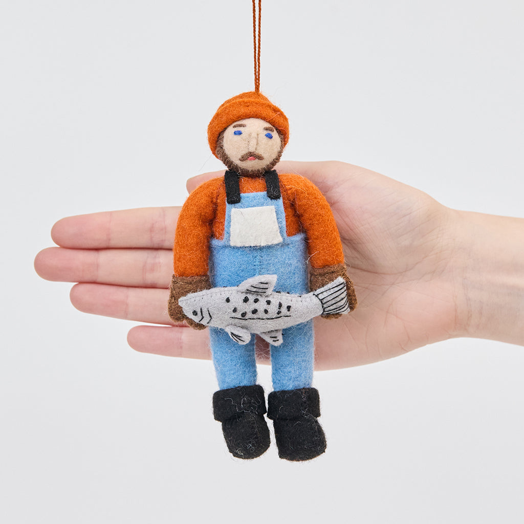Salmon Fisherman Ornament