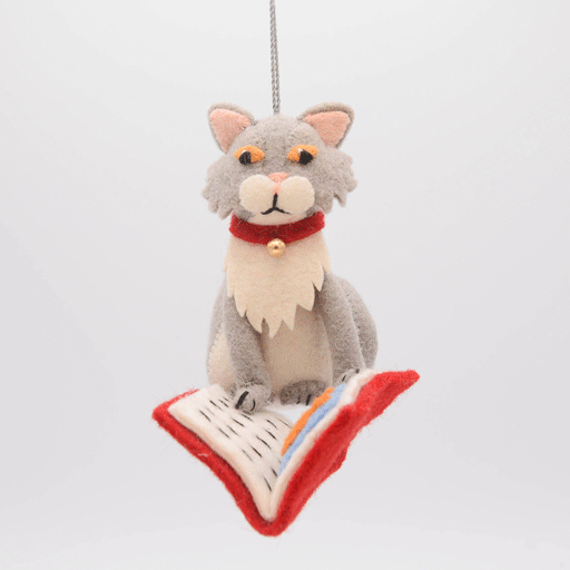 Reading Cat Ornament