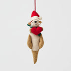 Santa Otter Love Ornament