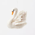 Beaded White Swan Ornament