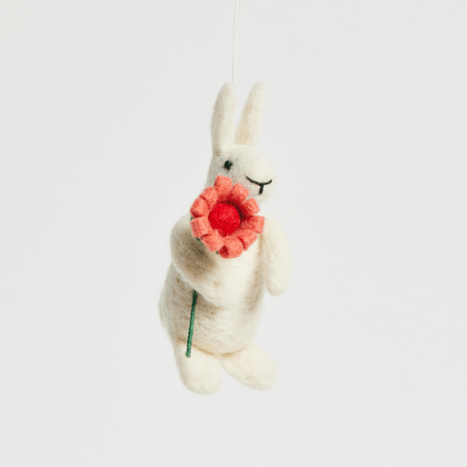 White Bunny with Flower