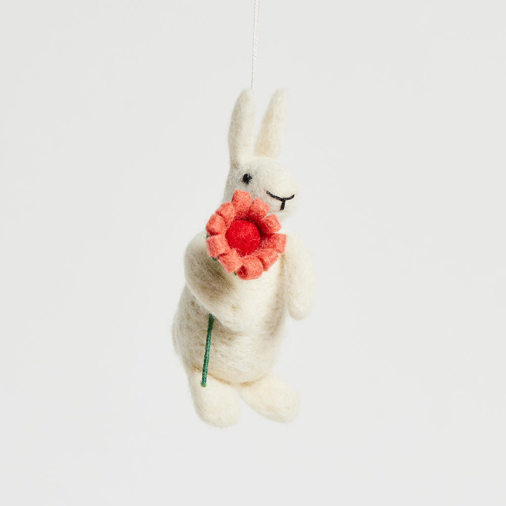 White Bunny with Flower