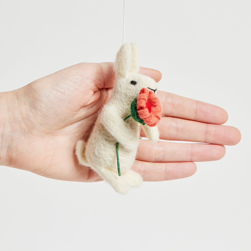 White Bunny with Flower