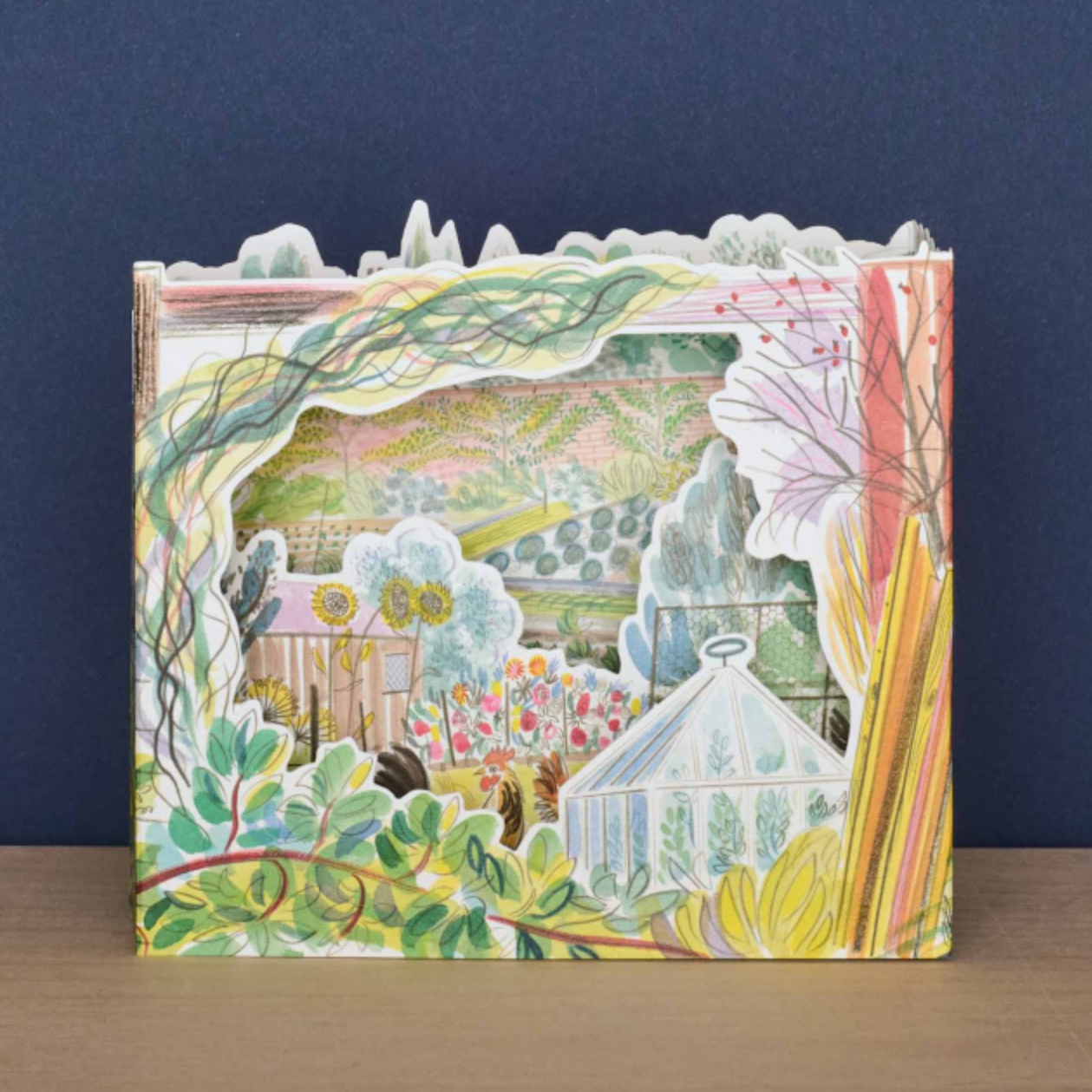 Chickens in Garden Card